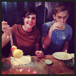 Enjoying punch on my bday... to be avoided this weekend!